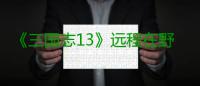 《三国志13》远程在野武将录用攻略