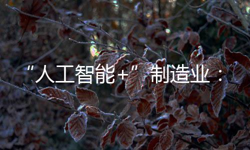 “人工智能+”制造业：全省人工智能核心产业规模约占全国1/4 心产新能源智造等场景