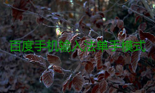 百度手机输入法单手模式怎么用 法单有时候会用到单手模式