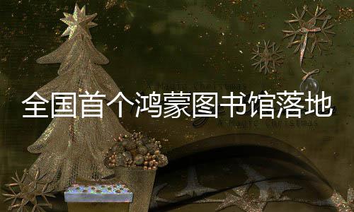 全国首个鸿蒙图书馆落地罗湖 图书有效分流人工服务压力