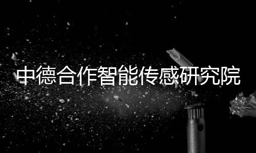 中德合作智能传感研究院落户南山 