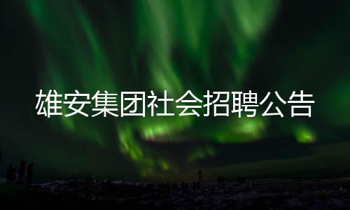 雄安集团社会招聘公告 招聘1.大学本科及以上学历