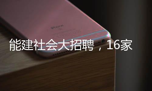 能建社会大招聘，16家单位、24个高管岗位等你来！ 错选通道报名将被视为无效